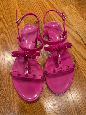 Kate Spade Pink Rhinestone Jelly Sandals Womens size 37